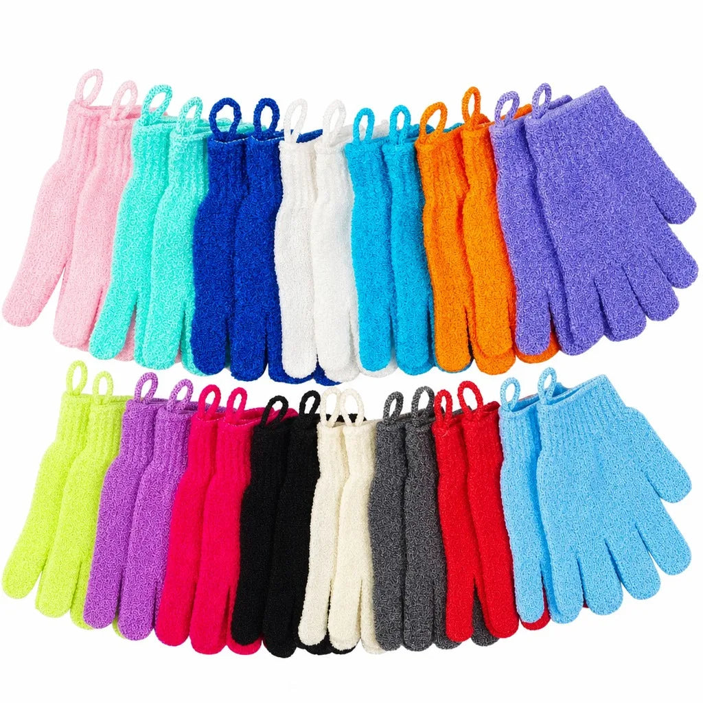 Exfoliating Gloves Set for Shower Body Scrub Reusable Mitts
