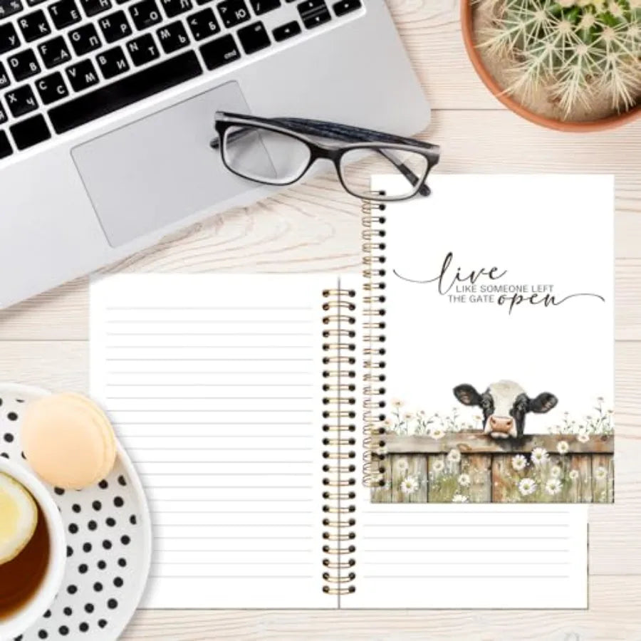 Live Like Someone Left The Gate Open Cow Notebook Keepsake