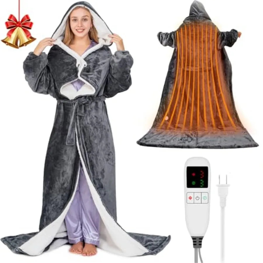 Wearable Heated Blanket For Women With Removable Foot Pocket
