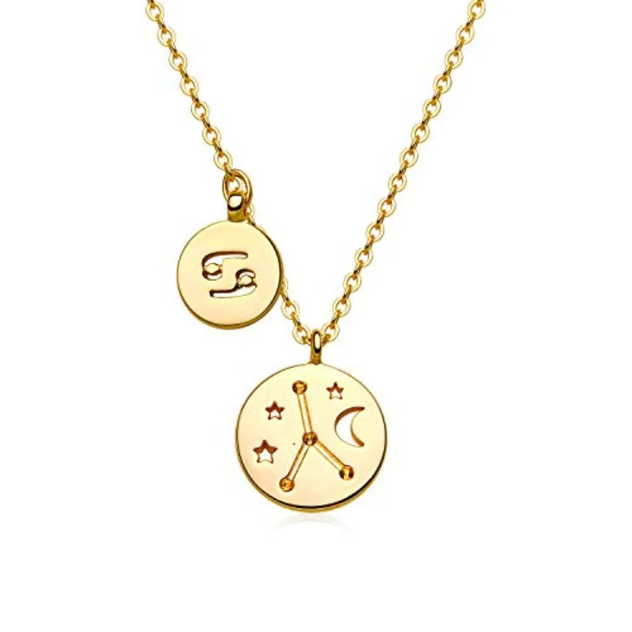 18K Gold Plated Astrology Zodiac Necklace With Constellation Pendant