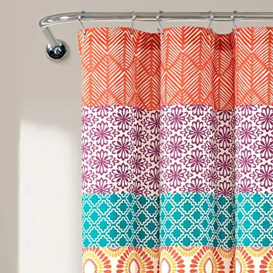 Bohemian Stripe Polyester Shower Curtain Boho Kitchen Bath Decor