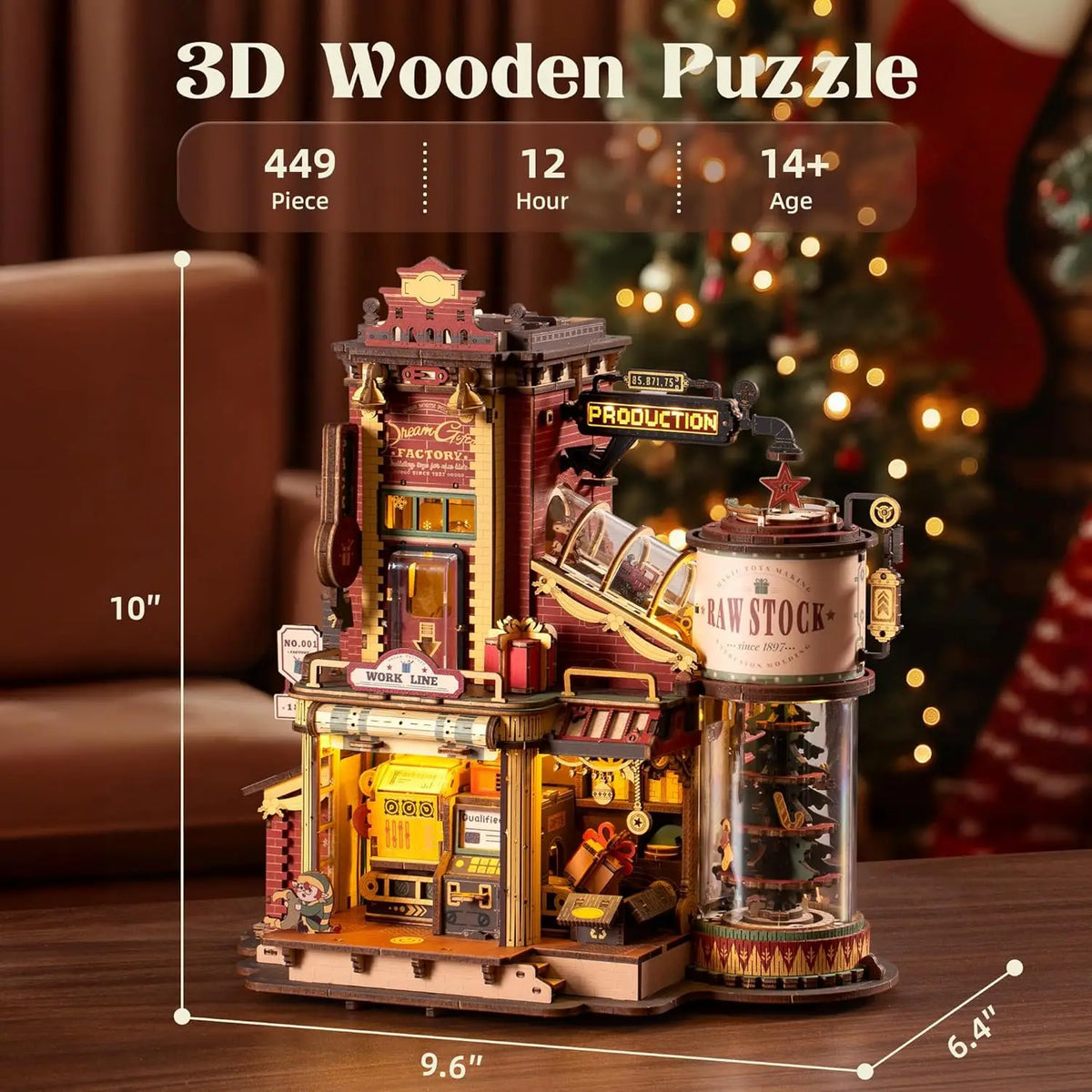 ROKR Wooden Mini Dollhouse 3D Puzzle Model Building Kit