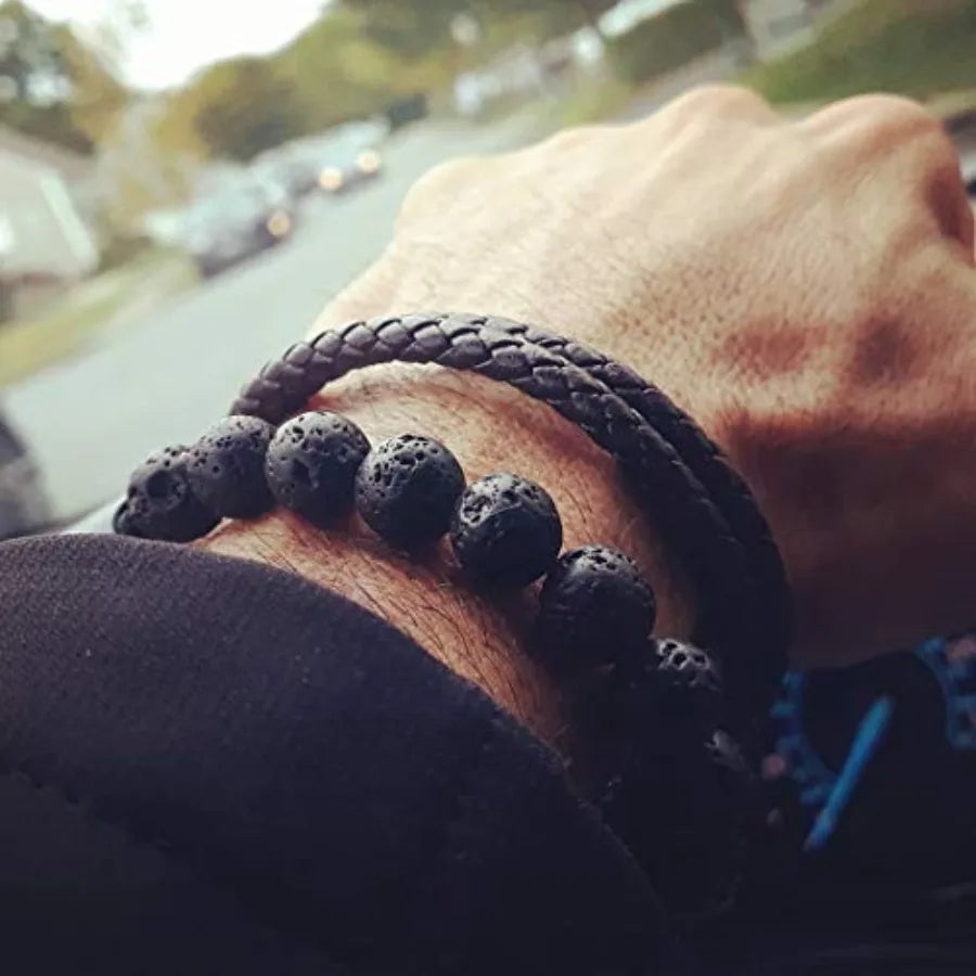 Natural Lava Rock Diffuser Bracelet For Men And Women