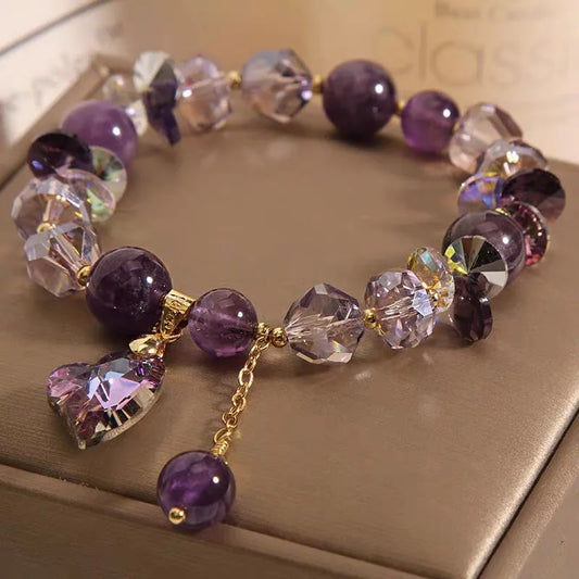 Natural Amethyst Chinese Style Bracelet For Love And Awakening