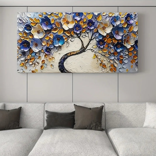 Abstract Floral Tree Canvas Art In Boho Style Decor