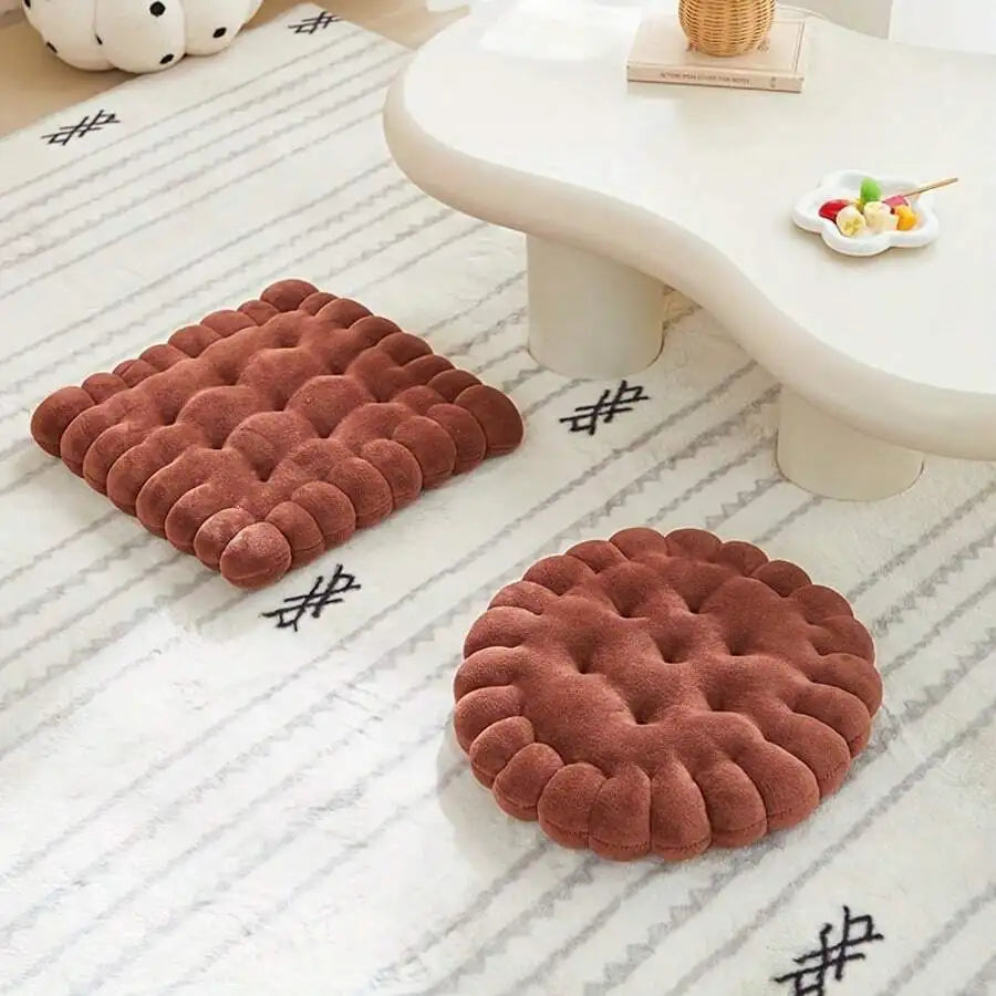 Biscuit Shaped Meditation Cushion Breathable Cotton Floor Pillow
