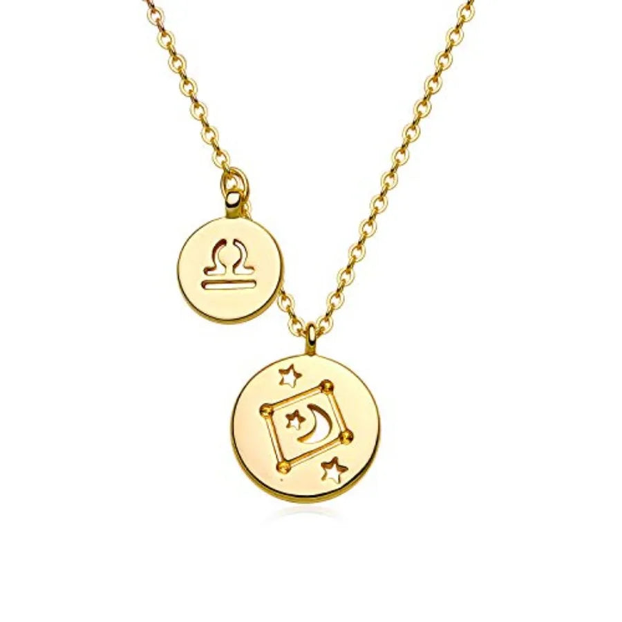 18K Gold Plated Astrology Zodiac Necklace With Constellation Pendant