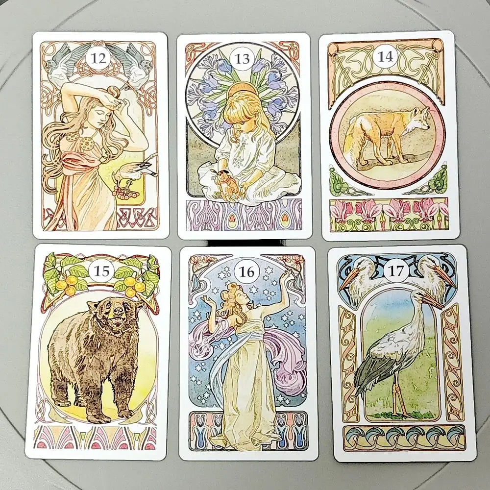 Art Nouveau Lenormand Oracle Card Deck With 36 Cards