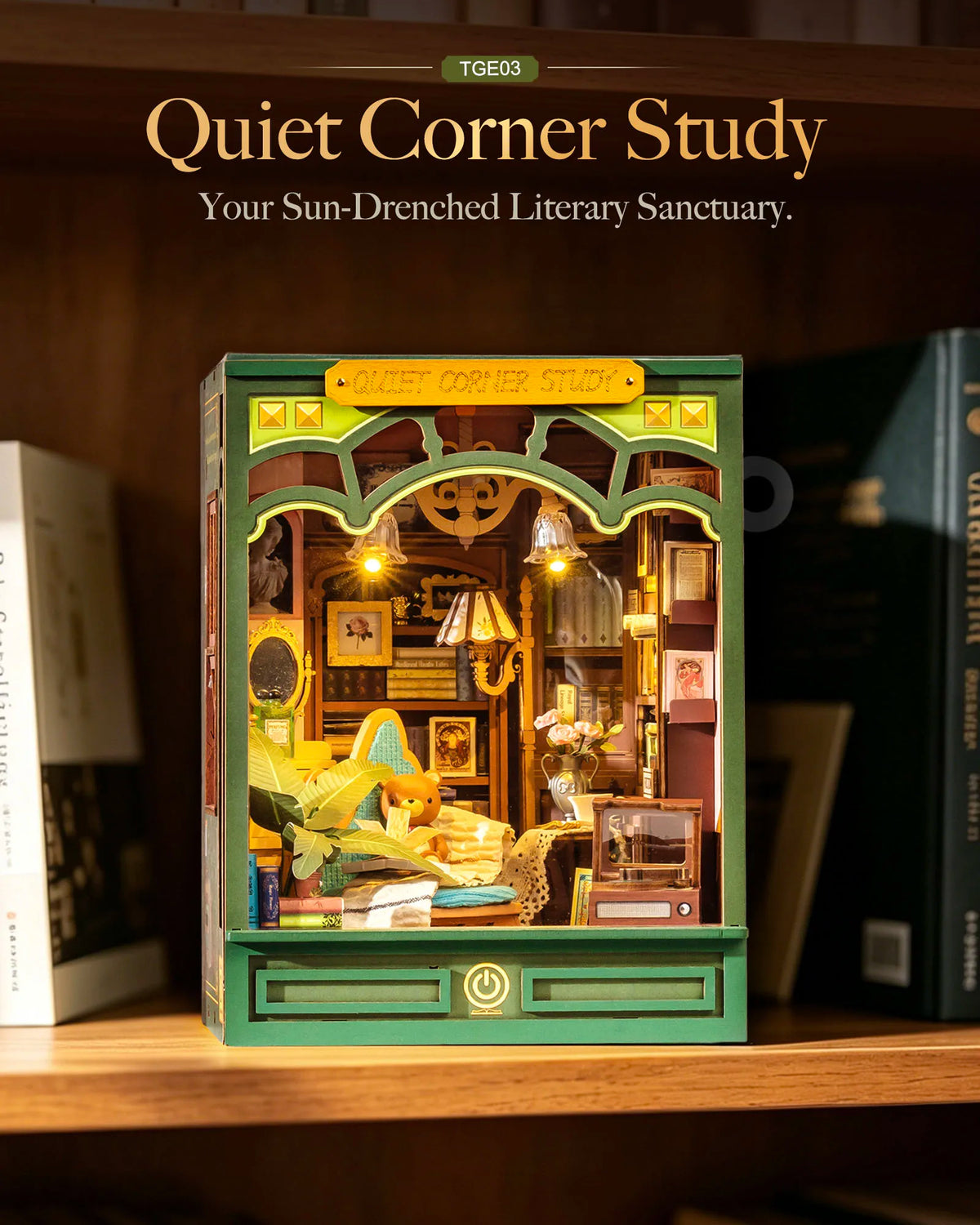 Rolife Quiet Corner Study Book Nook Diy Miniature Model Kit