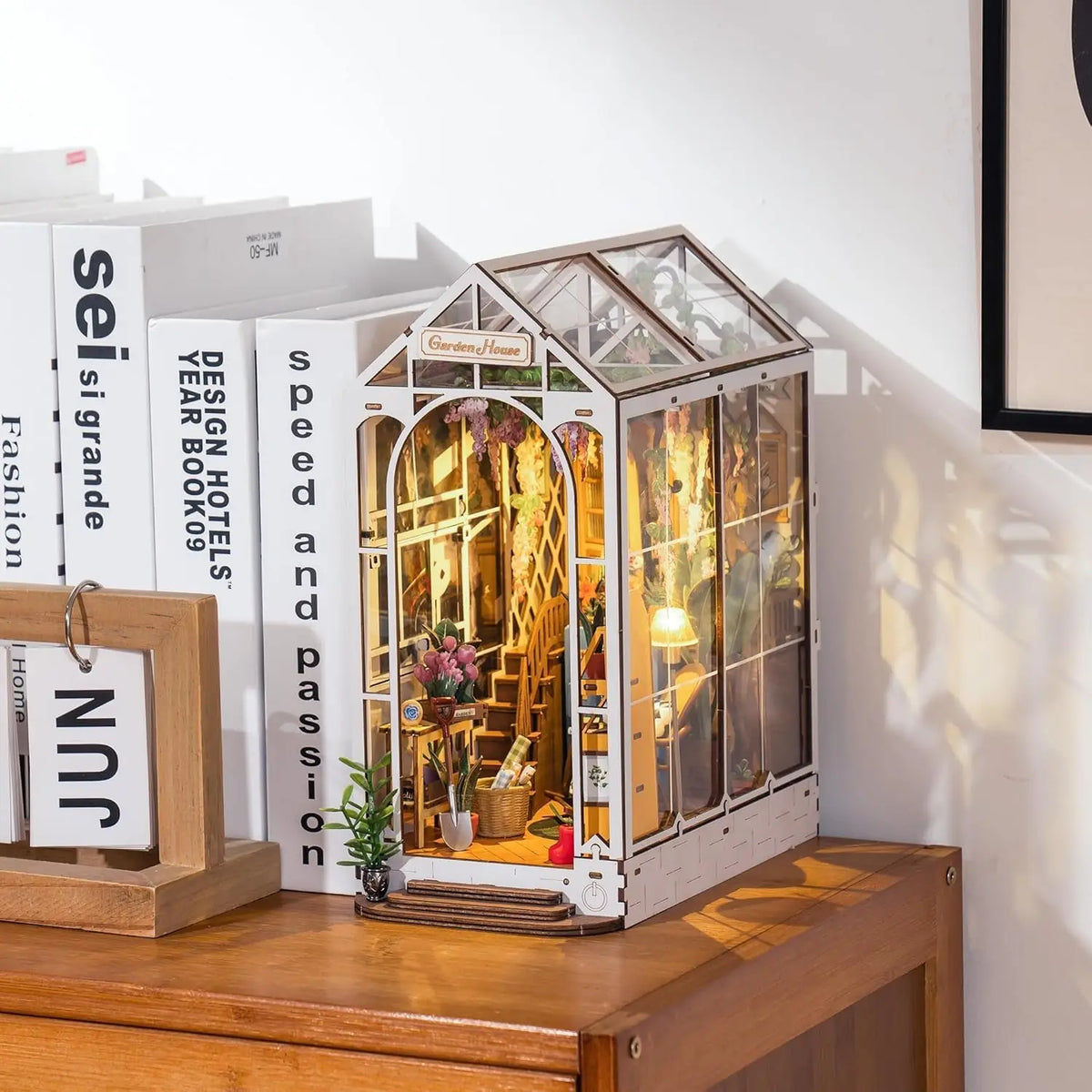 Robotime Garden Shed Book Nook Diy Kit With Led Wood Model