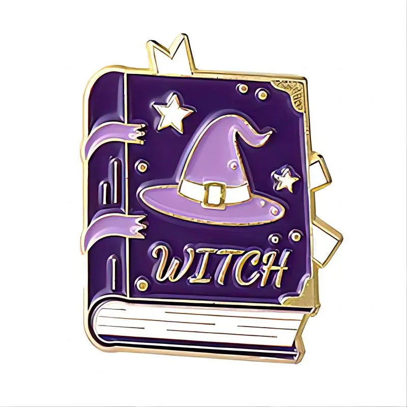 Pinsalot Witch Cat Enamel Pin Magic Hat Crystal Ball