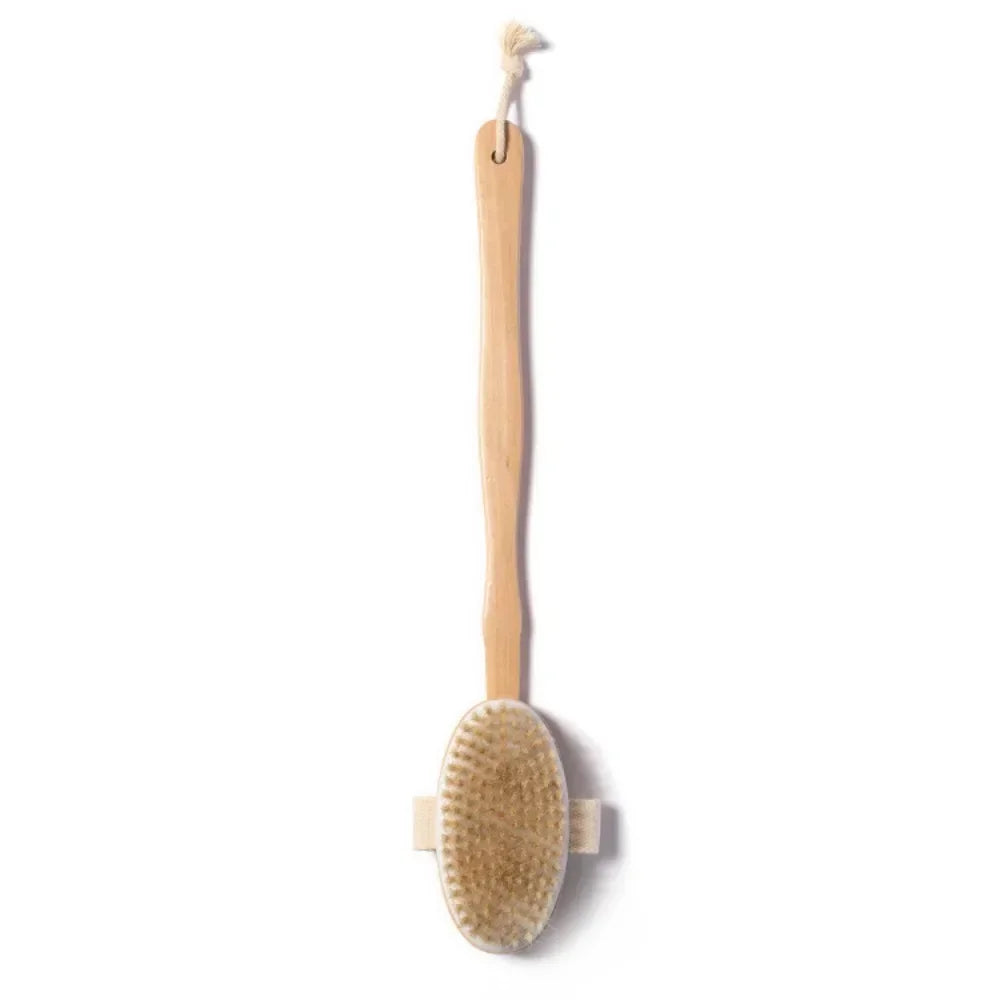Wooden Detachable Long Handle Bath Brush For Back Scrub