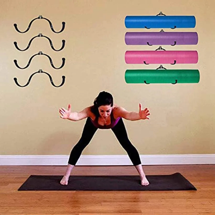 Professional Wall Mount Yoga Mat Foam Roller Storage Rack