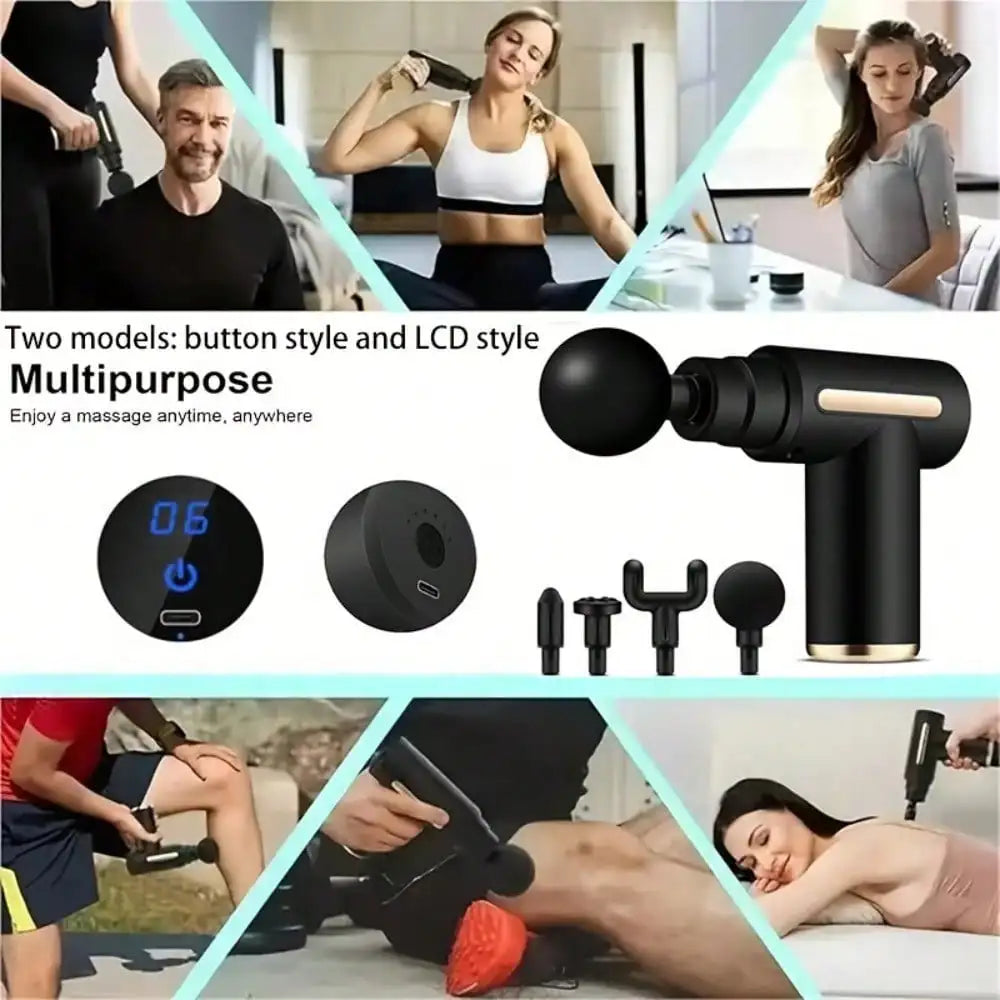 Electric Fascia Massage Gun Portable Muscle Massager With LED Screen