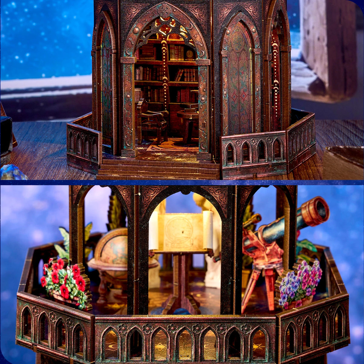 DIY Wooden Observatory Book Nook Puzzle Kit Home Decor Gift