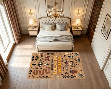 Mystical Bohemian Snake Pattern Non Slip Polyester Carpet