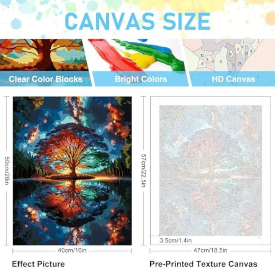 Tree of Life Acrylic Paint by Number Kits on Canvas for Adult Beginners