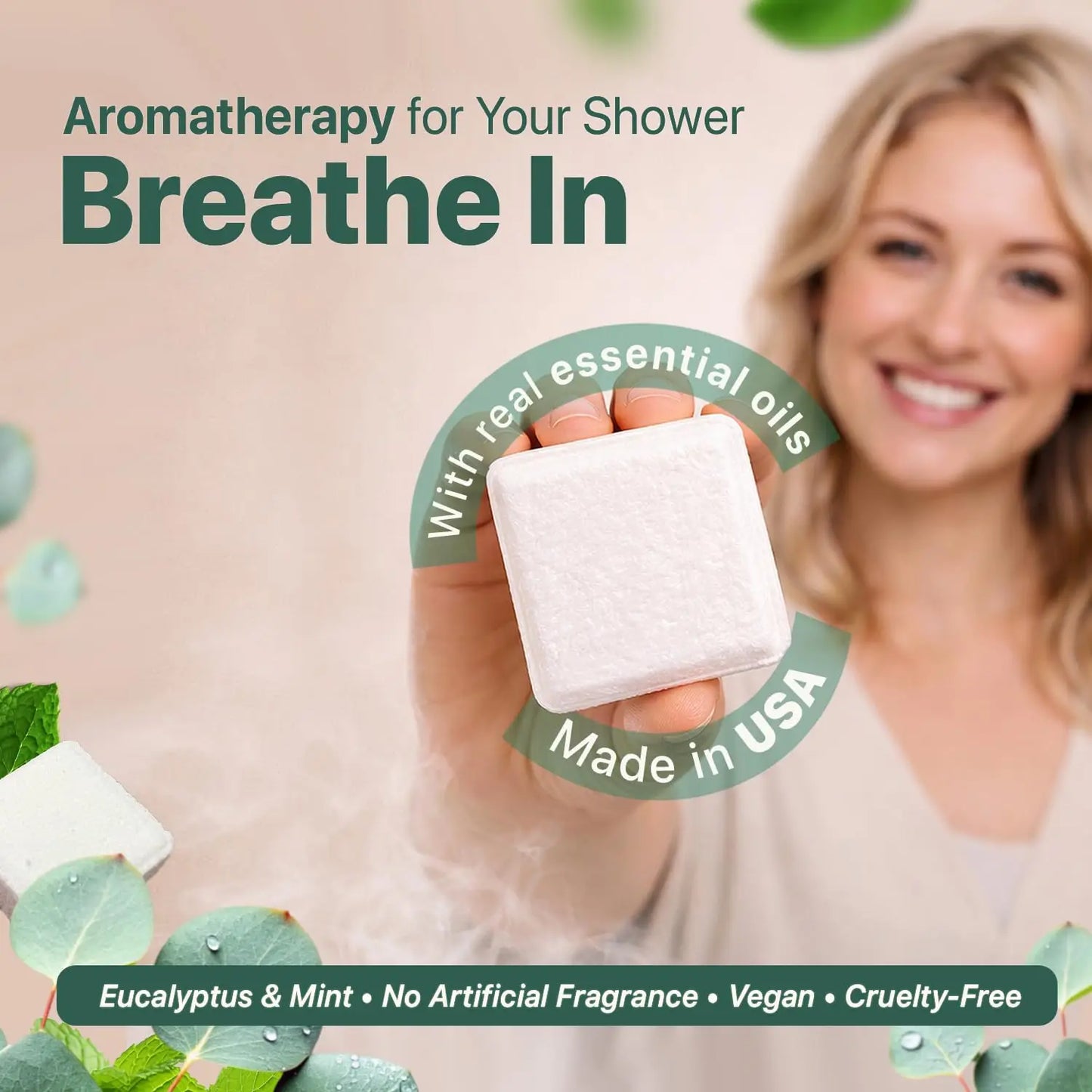 Shower Steamers Aromatherapy - USA Made with Natural Ingredients, Eucalyptus Essential Oil, Large Shower Bombs, Relaxation Spa Gifts