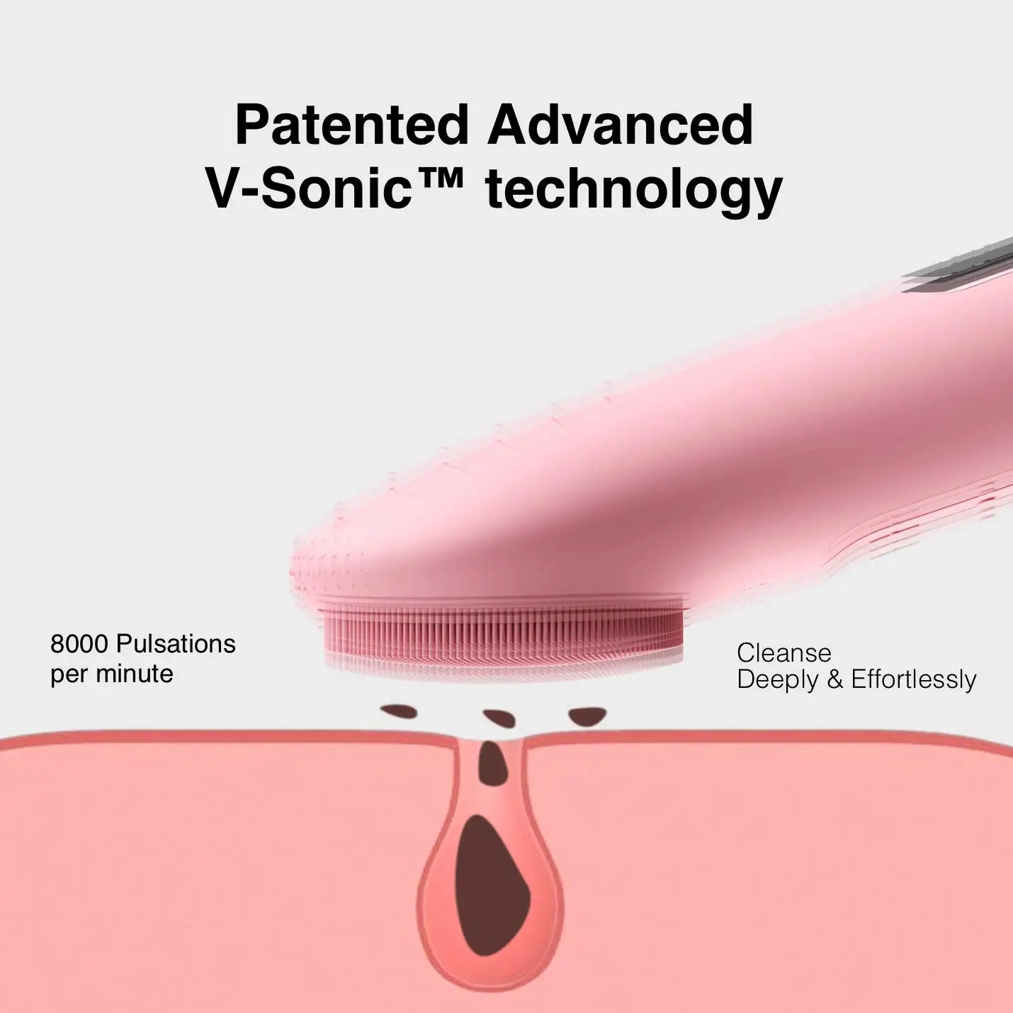 Waterproof Rechargeable Electric Face Cleansing Brush for Men & Women, Exfoliating Massaging Pink