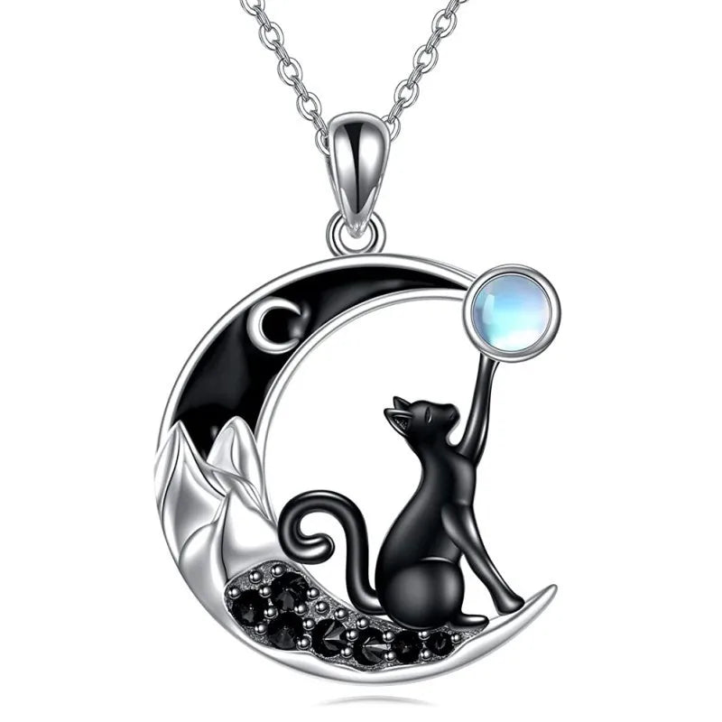 Cat Collarbone Chain Necklace With Zircon For Women
