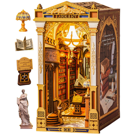 Rolife Library Of Wonders Book Nook 3D Wooden Puzzle Kit