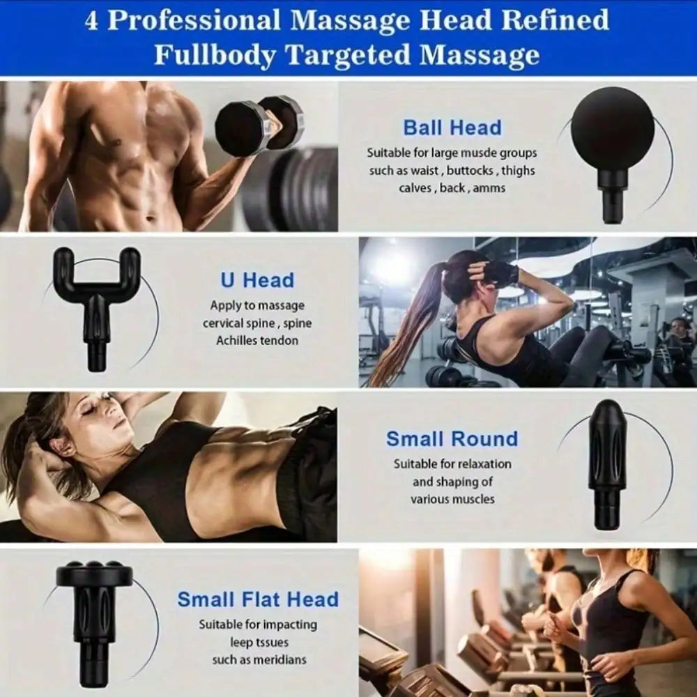 Electric Fascia Massage Gun Portable Muscle Massager With LED Screen