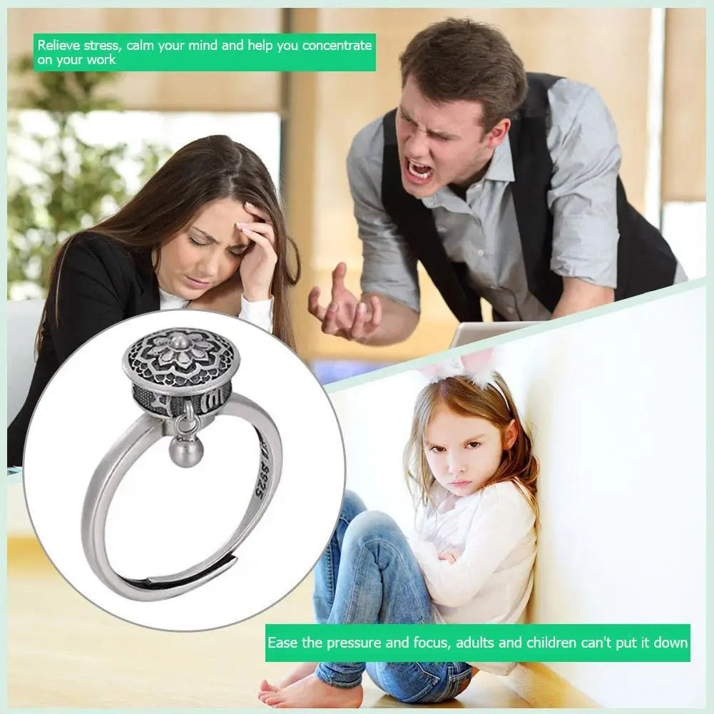 Rotation Lotus Anti Stress Ring For Anxiety Relief Unisex