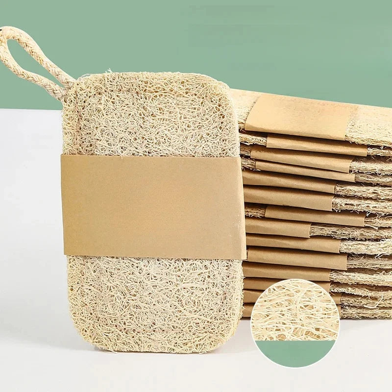 Premium 6Pcs Natural Loofah Exfoliating Sponges for Bathroom