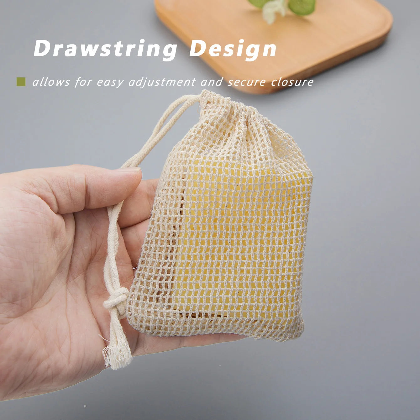 Natural Cotton Soap Saver Bag 3 Piece Eco Friendly Pouch
