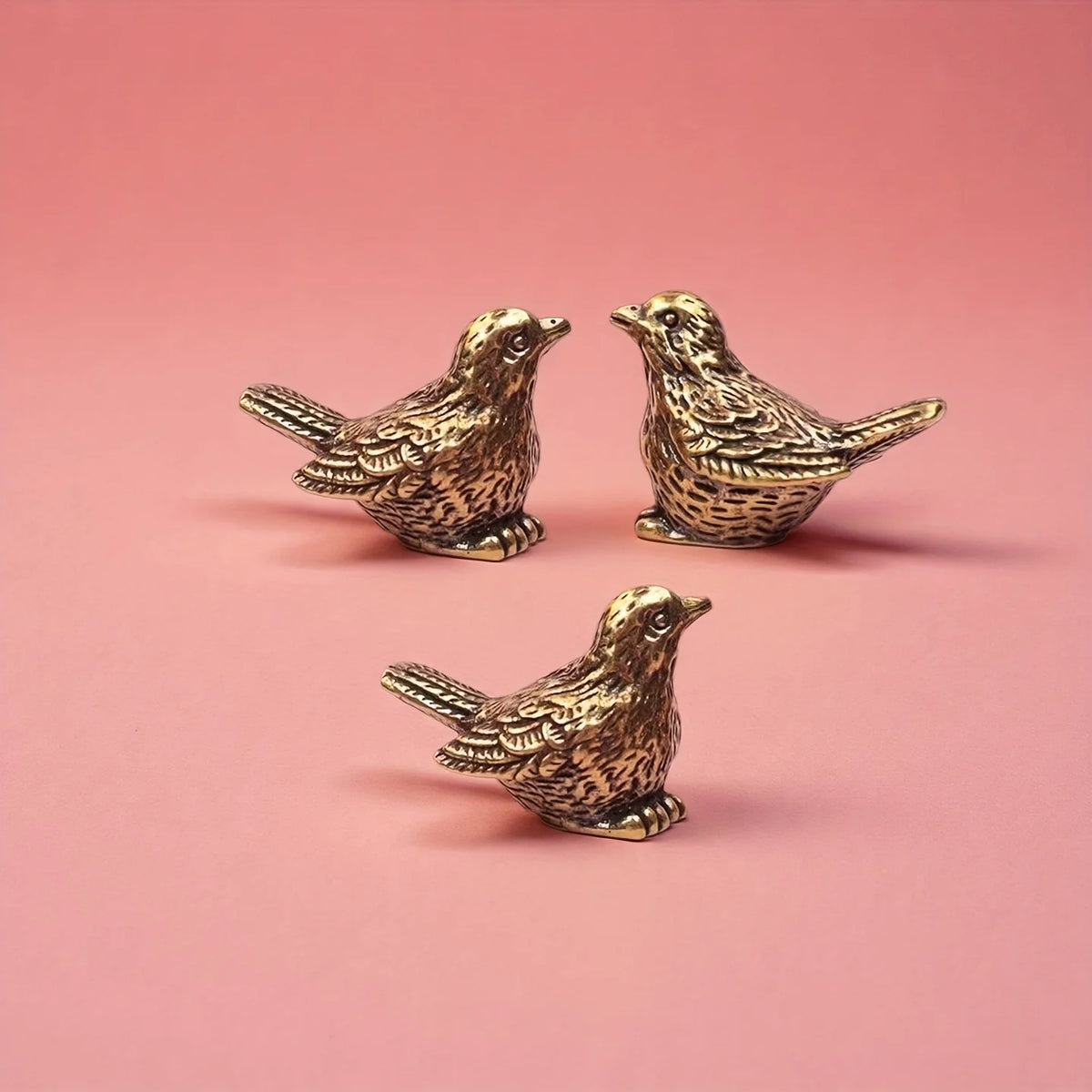 Brass Sparrow Figurine Desktop Tea Pet Home Decoration Gift