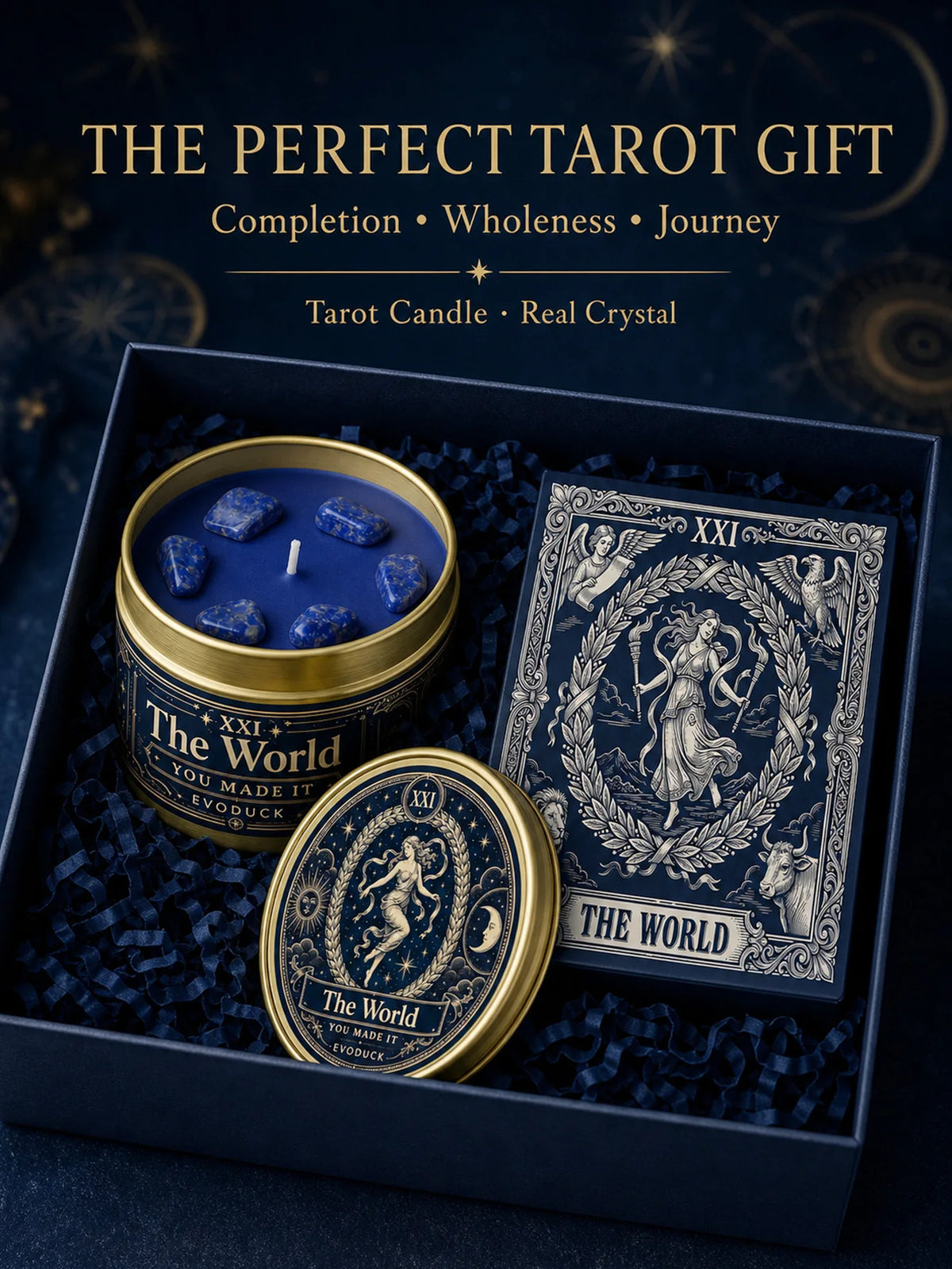 Evoduck The World Tarot Scented Candle For Spiritual Rituals