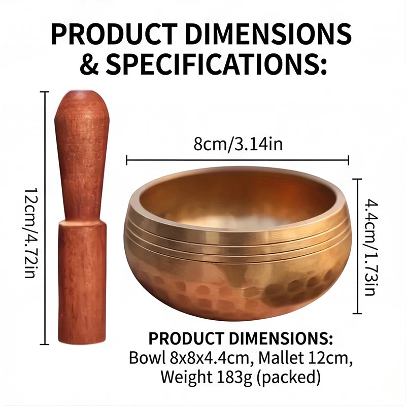 Handcrafted Buddhist Singing Bowl Set With Stick And Cushion