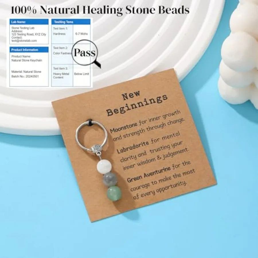 Ginazl Natural Crystal Keychain Gift for Coworker Women