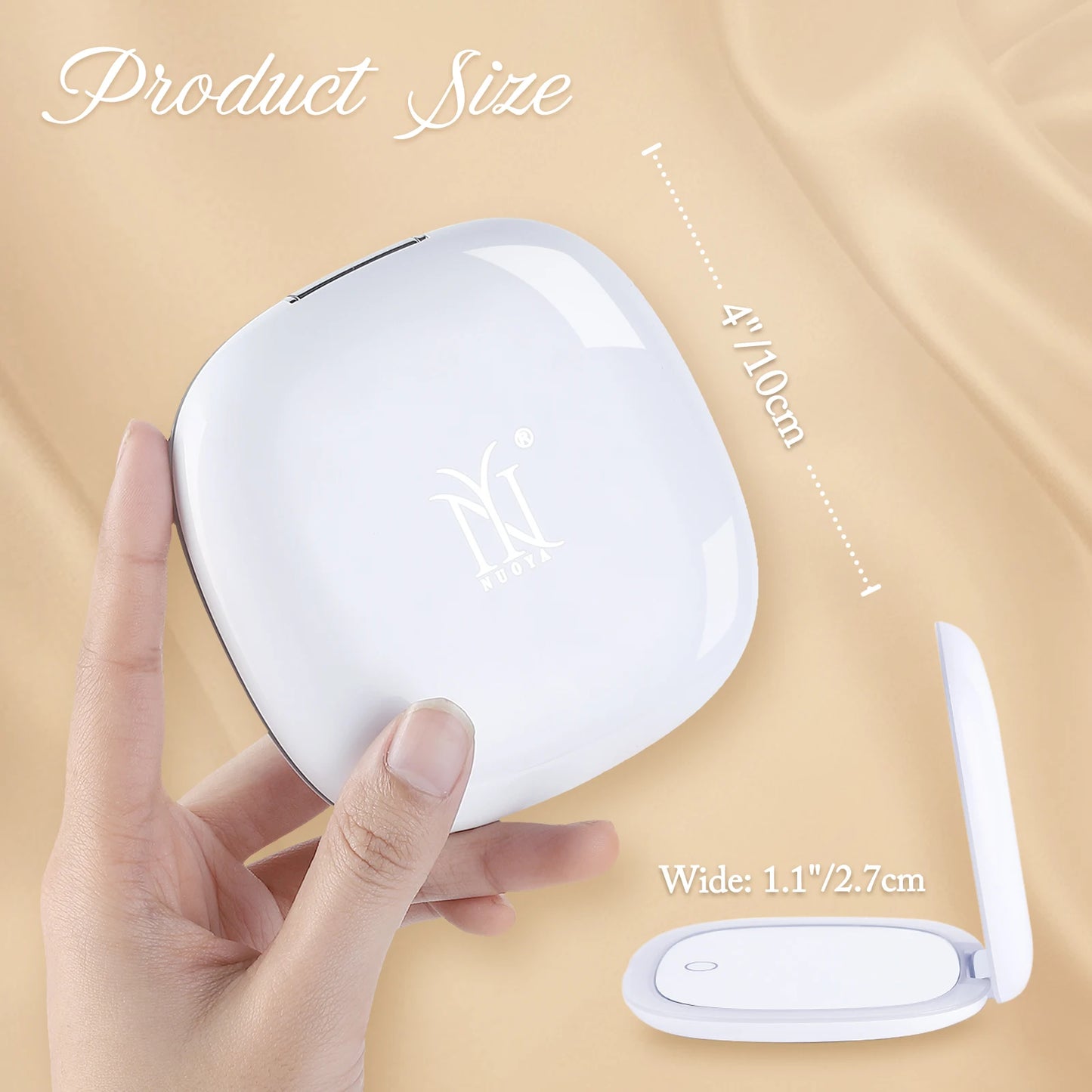 Portable Folding LED Makeup Mirror With 1X 10X Magnification
