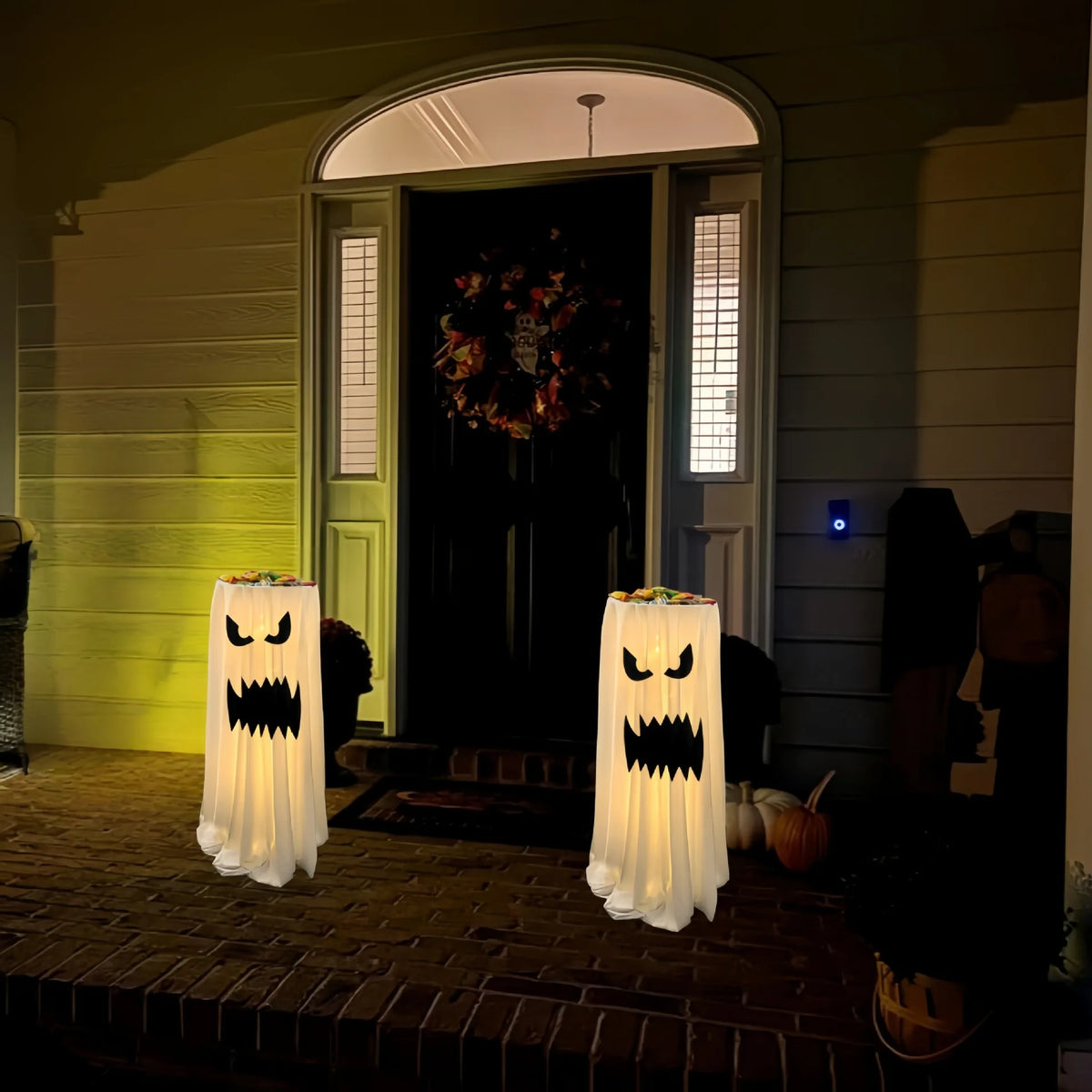 Halloween Ghost Candy Holder Standing Treat Bowl Outdoor Decoration