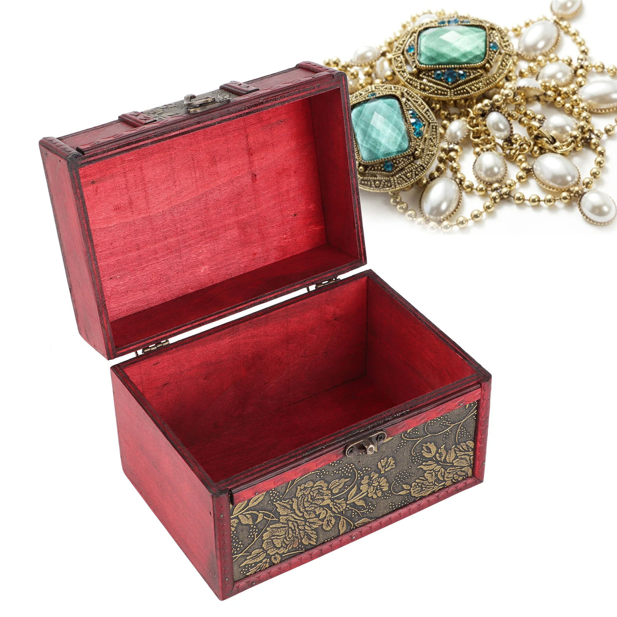 Portable Wooden Jewelry Display Box Organizer With Soft Lining
