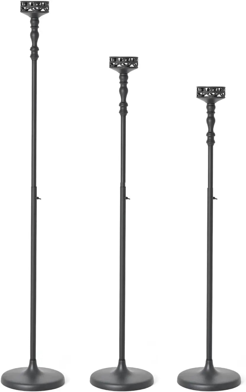Vincigant Matte Metal Floor Candle Holders For Pillar Candles