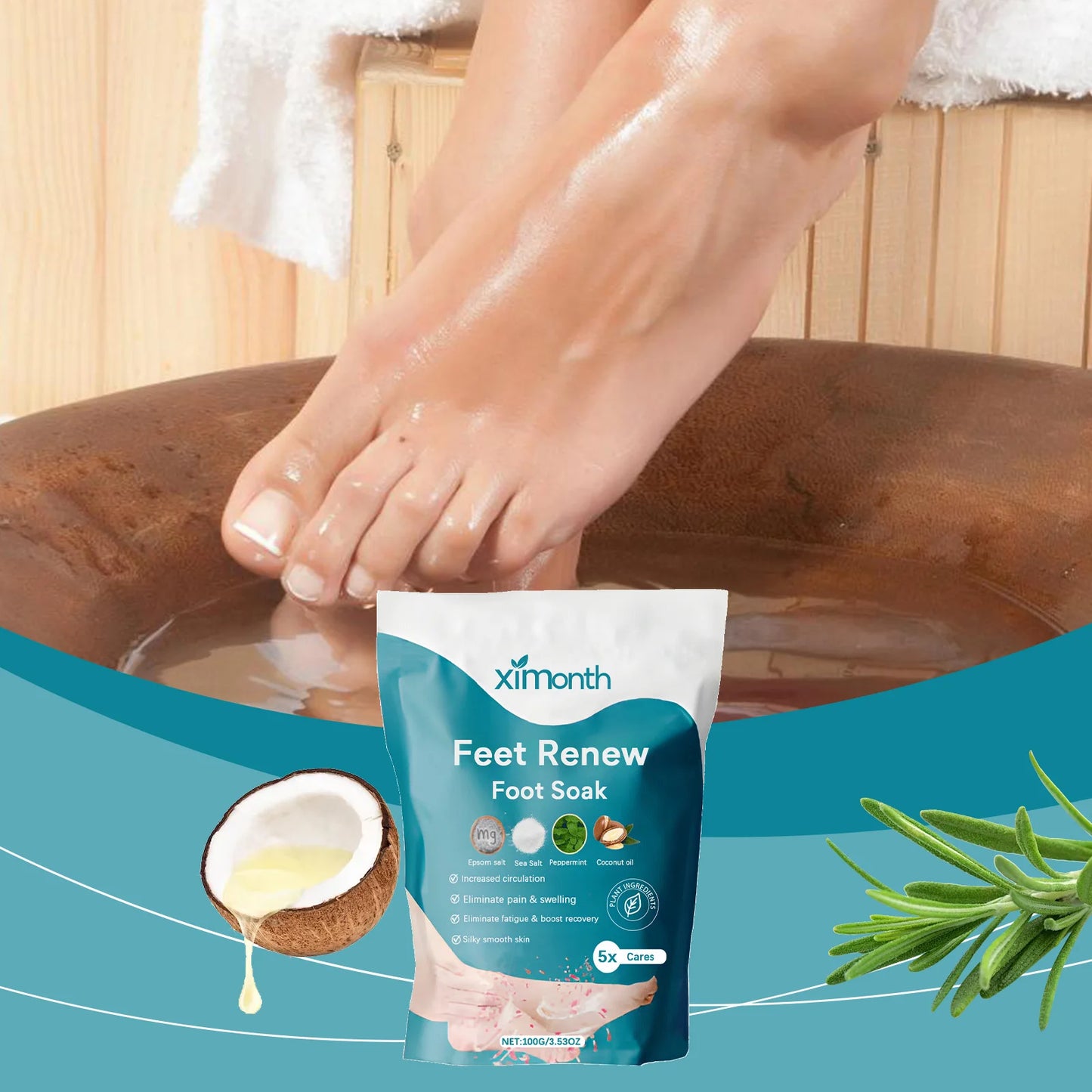 Foot Bath Salts Relaxing Magnesium Soak Tired Feet