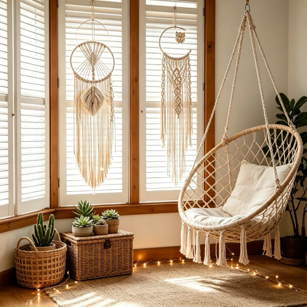 Boho Dream Catcher Set 4 Piece Scandinavian Wall Decor