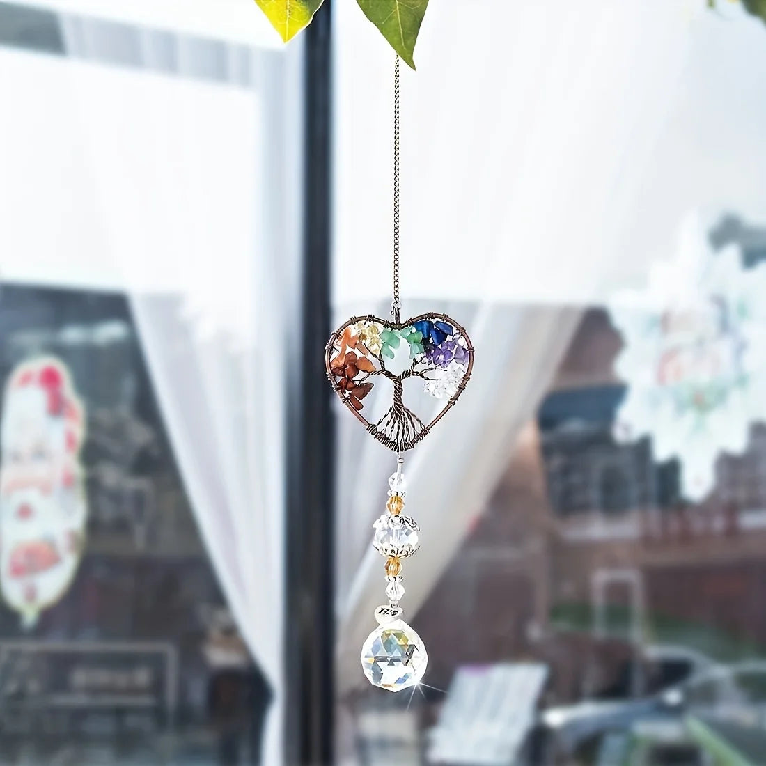 Rainbow Crystal Sun Catcher Tree of Life Window Ornament