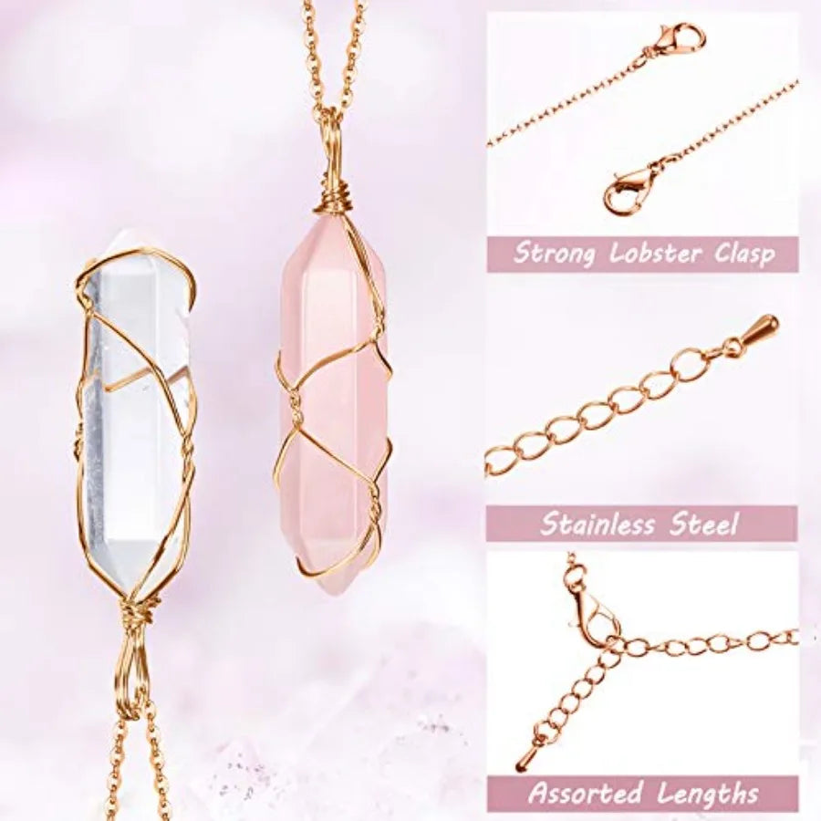 Yaomiao Crystal Necklaces Healing Stone Pendant Natural Gemstone Jewelry