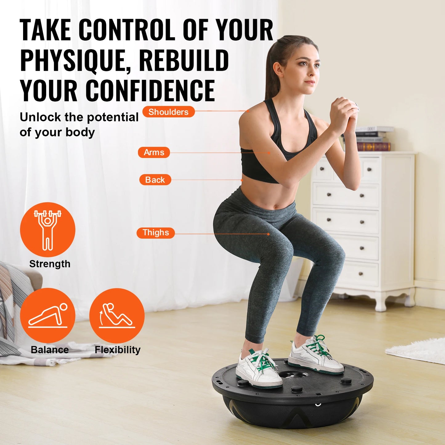 Half Exercise Ball Trainer 660 Lbs Capacity Home Gym