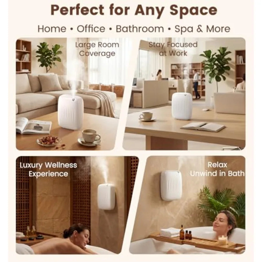 Waterless Essential Oil Diffuser - Whole-Home Scent Cold Air Diffuser Up to 3000sq.ft for Large Home Office Hotel - Adjustable