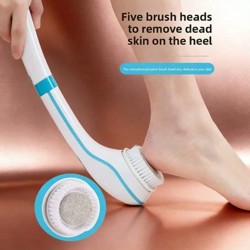 Long Handle Electric Shower Back Scrubber With Soft Bristles