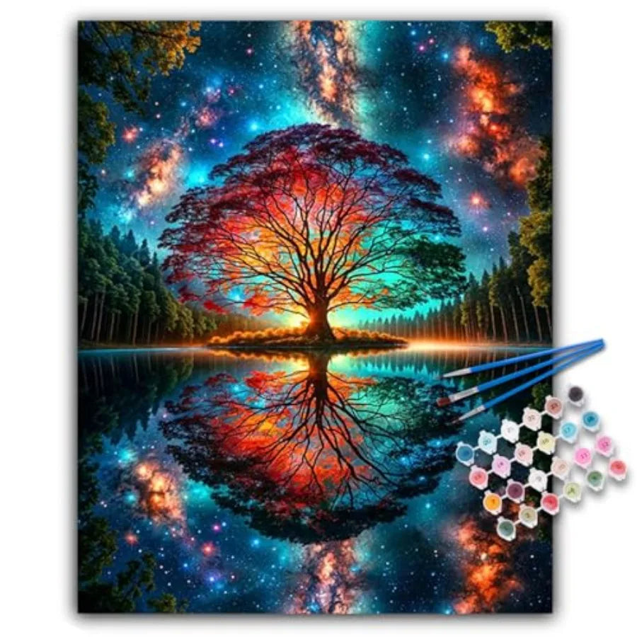 Tree of Life Acrylic Paint by Number Kits on Canvas for Adult Beginners