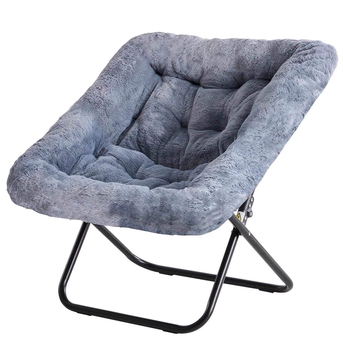 JHK Cozy Faux Fur Saucer Chairs With Padded Seat Metal Frame