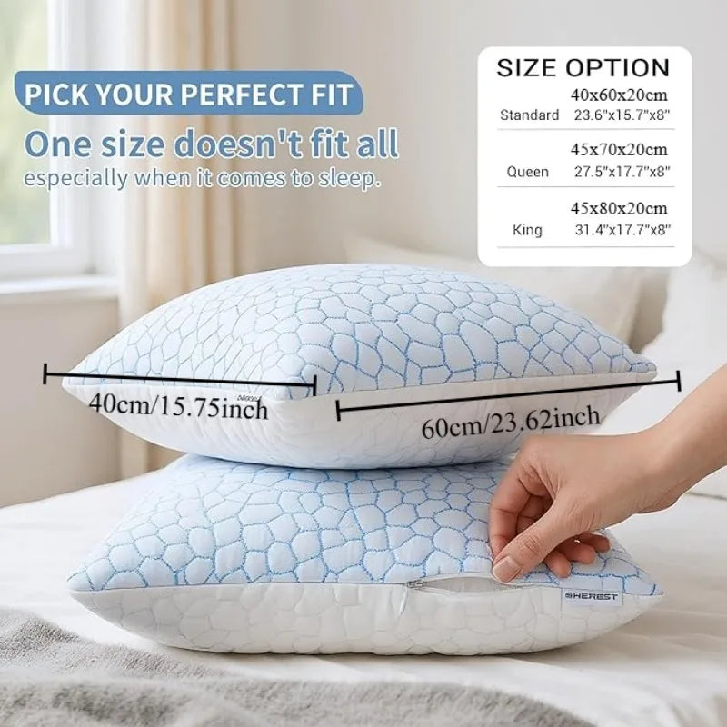 SheRest Cooling Memory Foam Pillow With Ice Silk Cover