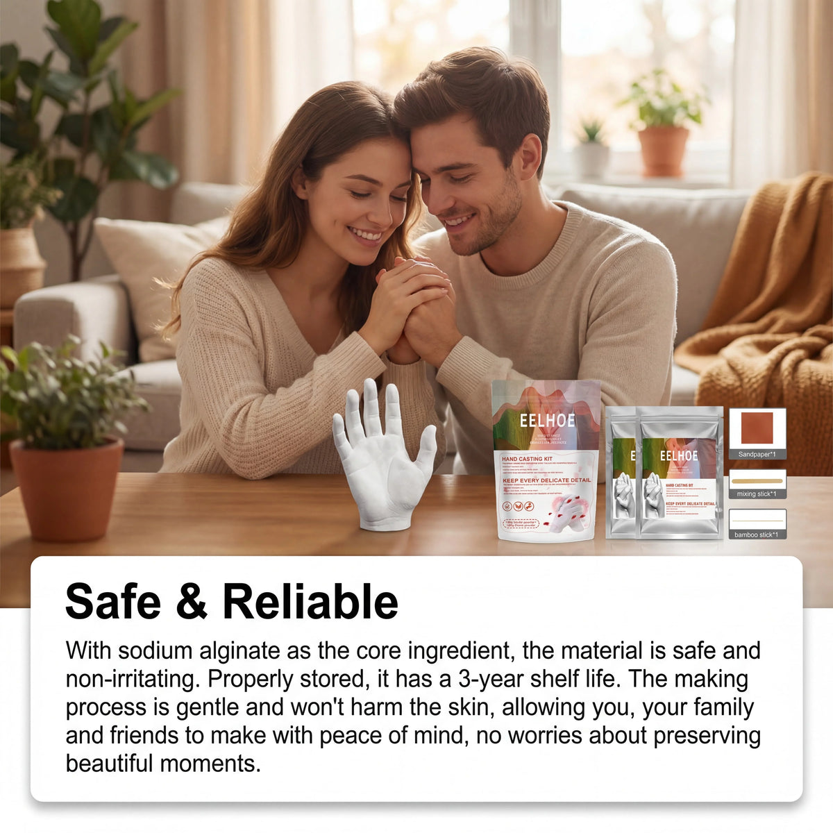 DIY Plaster Hand Mold Casting Kit For Couples Handholding Sculpture