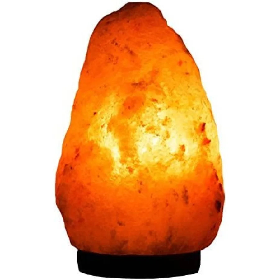 Dimmable Himalayan Salt Lamp With Wooden Base Natural Crystal Glow