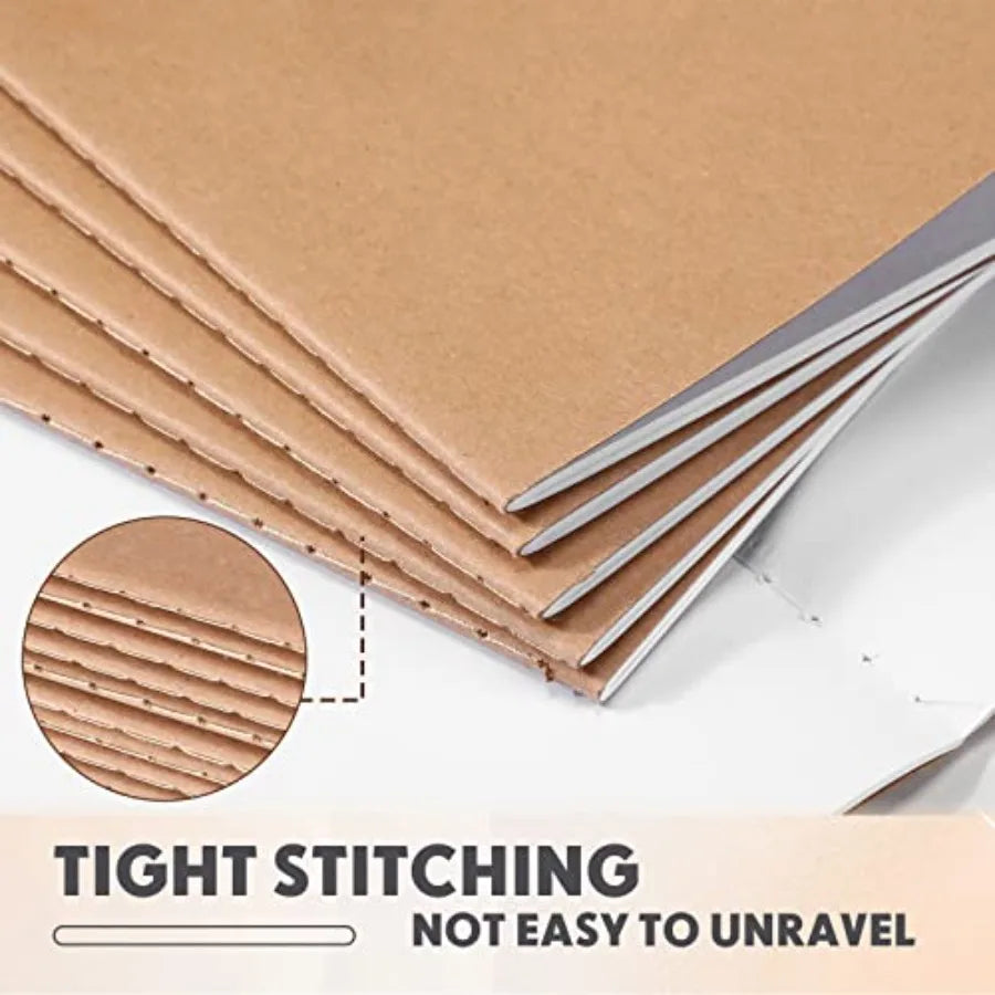 Kraft Paper Notebooks 150 Pack Blank Page Sewn Travel Journal